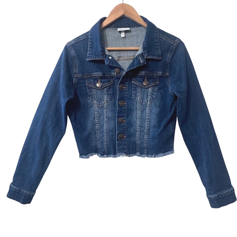 SHYANNE Country Wear It Mean It Denim Jacket Cropped Frayed Hem Women's Size S